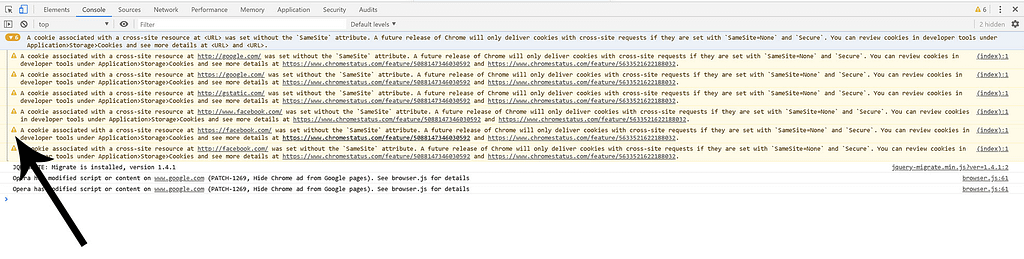 Google Developer Console  -  Third Party Cookies